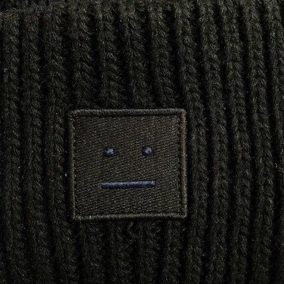 Black Unisex Acne Studios Knit Wool Hat